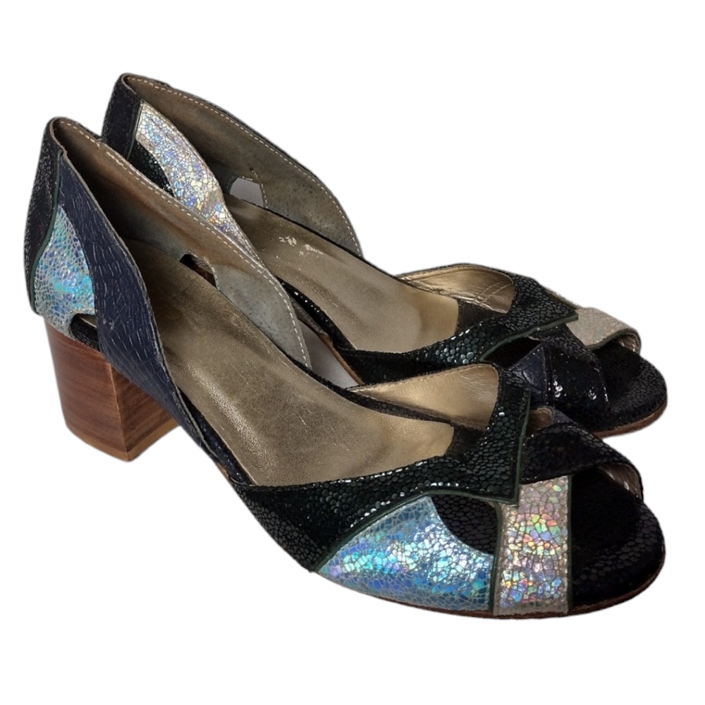 Goop Iridescent Block Heel Shoes